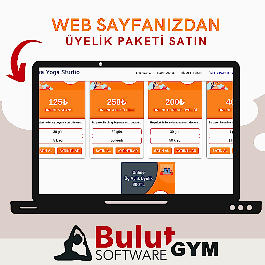 bulut spor salonu yazılımı online spor aboneliği satışı online yoga abonelikleri